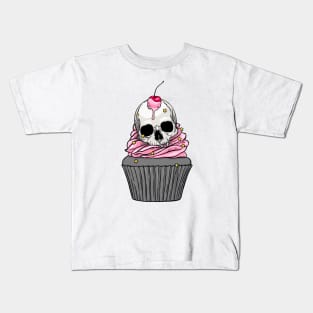 Pink Skull Cupcake Kids T-Shirt